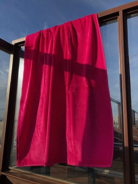 Velours strandlaken fuchsia