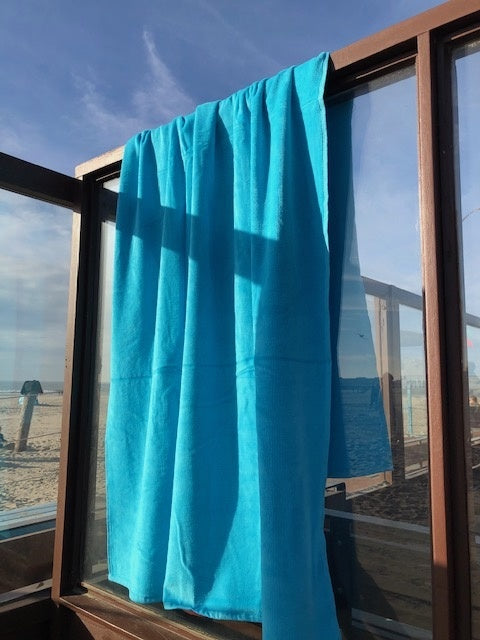 Velours strandlaken turquoise