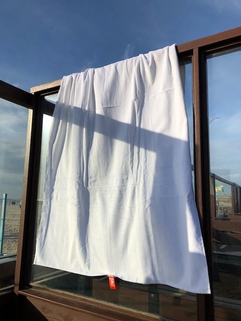 Velours strandlaken wit