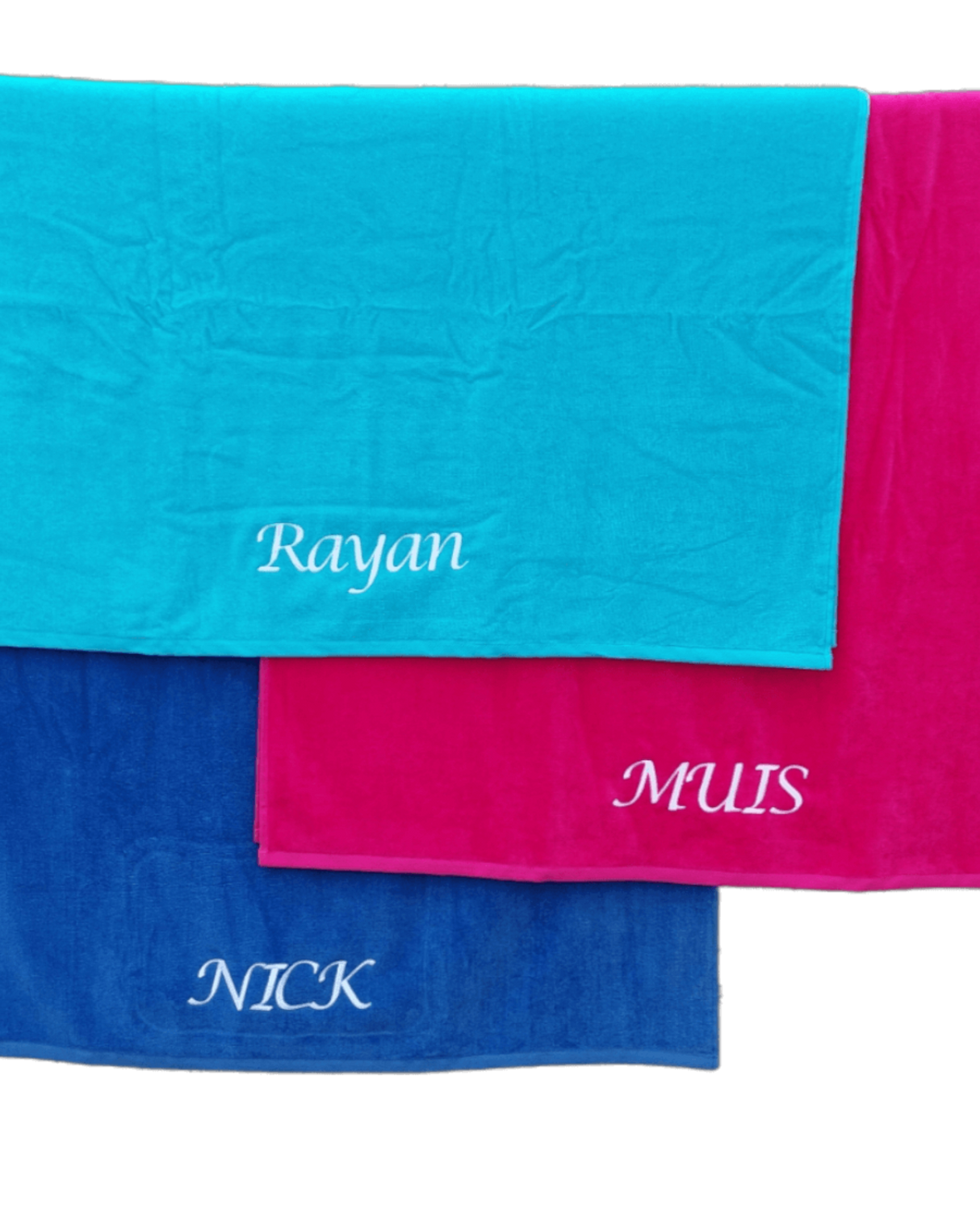 Geborduurd strandlaken velours