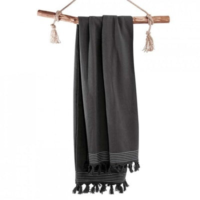 Walra antraciet hamamdoek met badstof