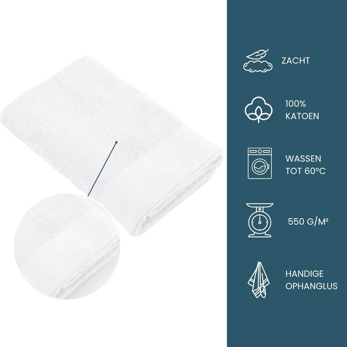 Walra Soft Cotton badlaken wit - 5 stuks