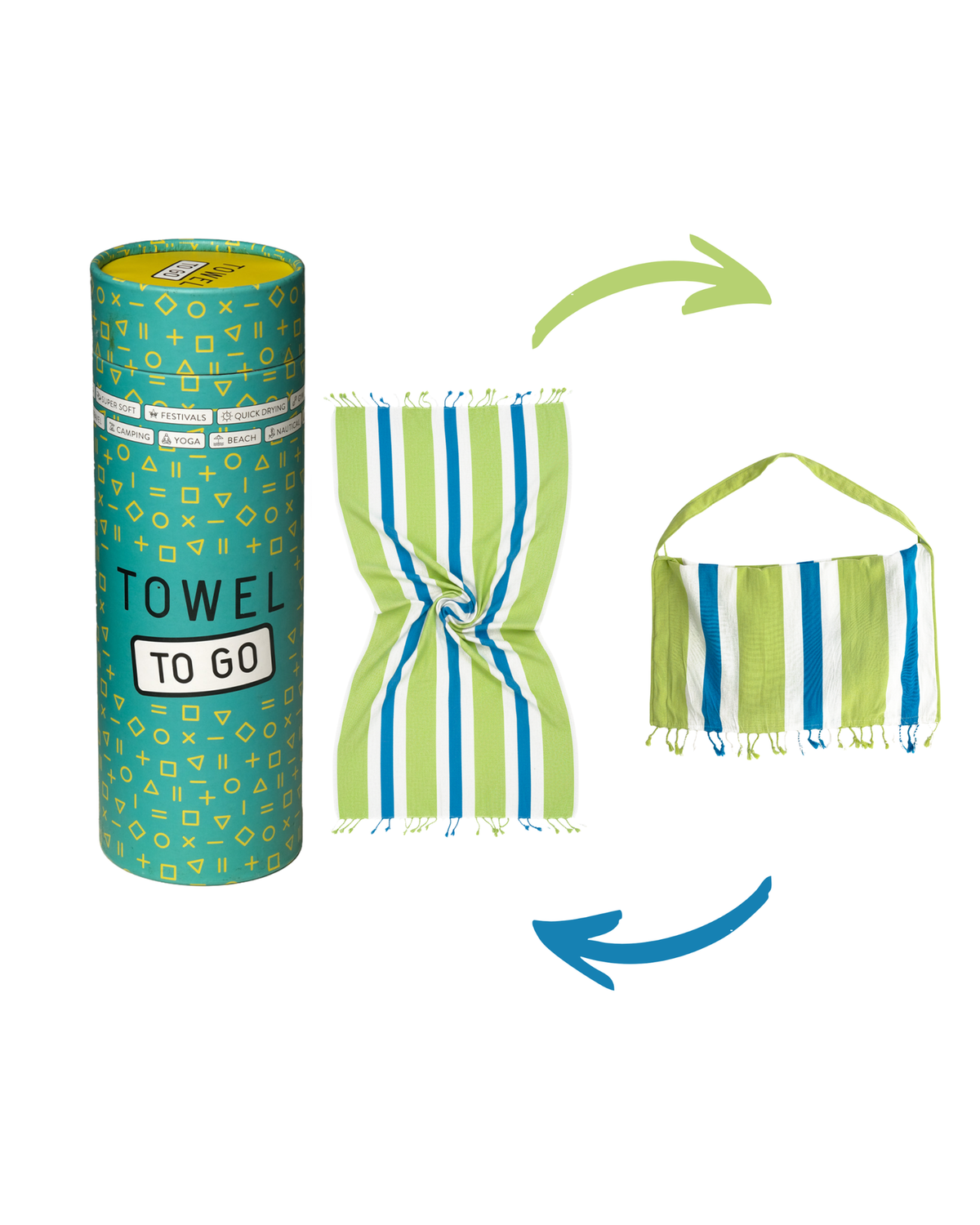 Coral Coast 2-in-1 hamamtas lime/blauw