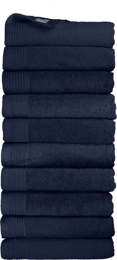 Classic handdoeken donkerblauw - 10 stuks