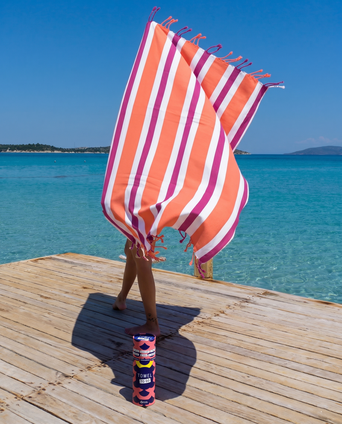 Gestreepte hamamdoek Coral Coast