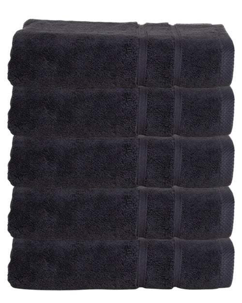 Hotel badhanddoeken antraciet - 5 stuks