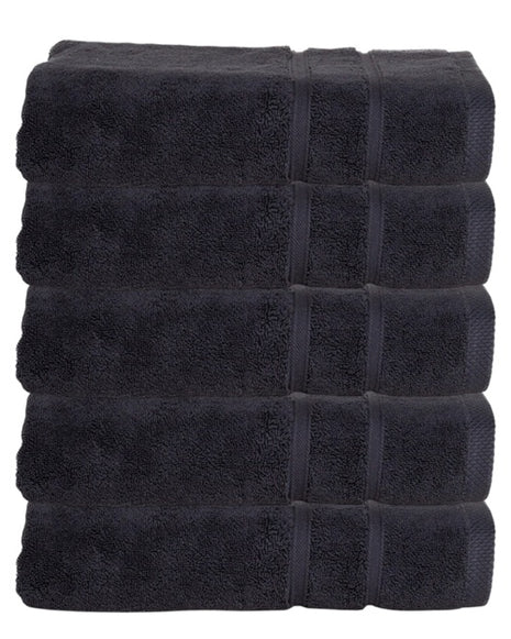 Hotel badhanddoeken antraciet - 5 stuks