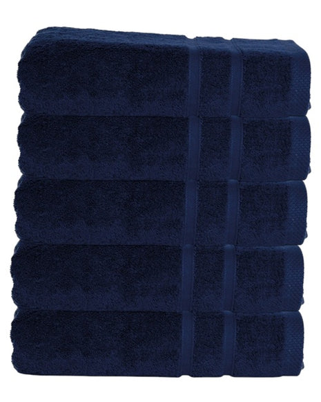 Hotel badhanddoeken donkerblauw - 5 stuks