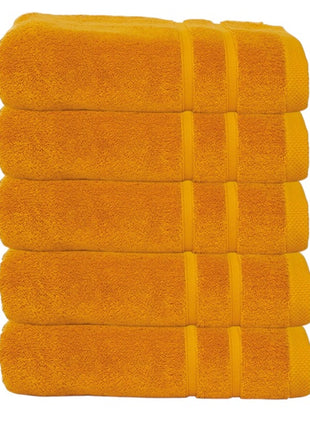 Hotel badhanddoeken okergeel - 5 stuks