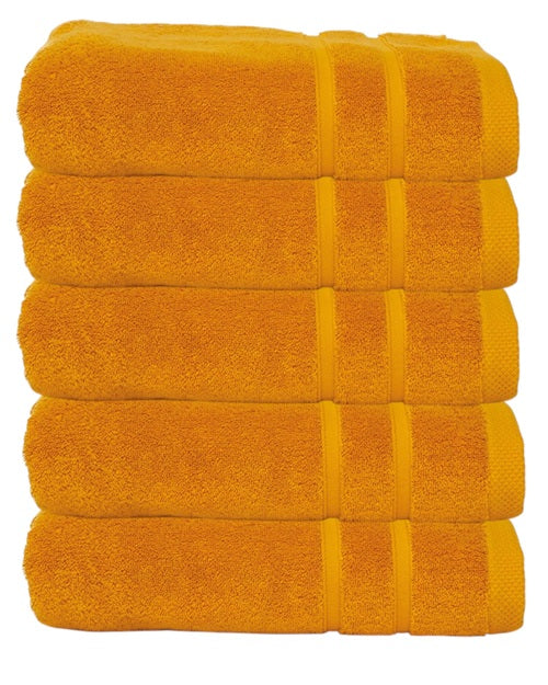 Hotel badhanddoeken okergeel - 5 stuks