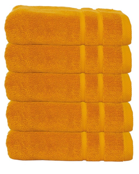 Hotel badhanddoeken okergeel - 5 stuks