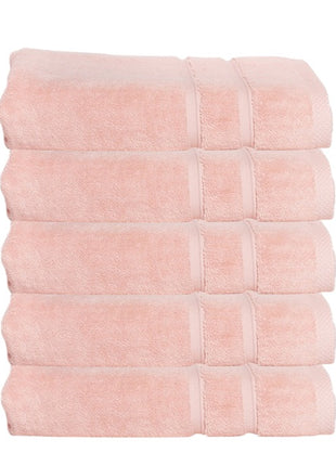 Hotel badhanddoeken roze - 5 stuks