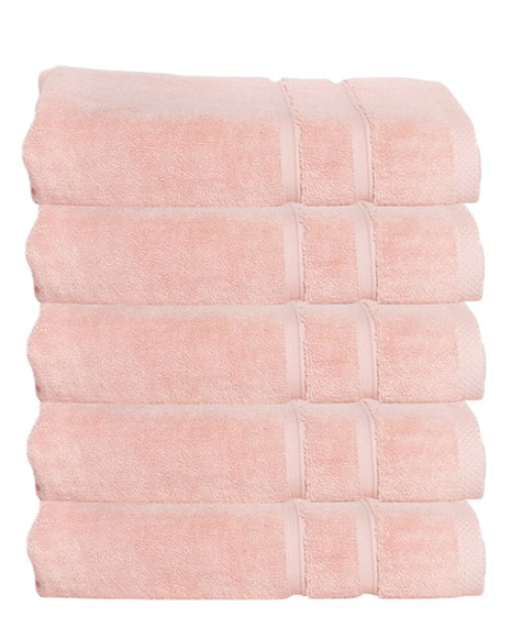 Hotel badhanddoeken roze - 5 stuks