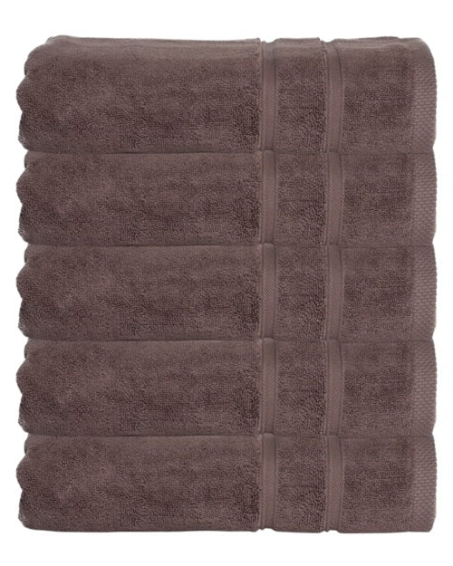 Hotel badhanddoeken taupe - 5 stuks