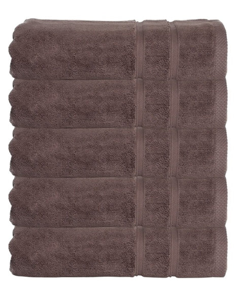 Hotel badhanddoeken taupe - 5 stuks
