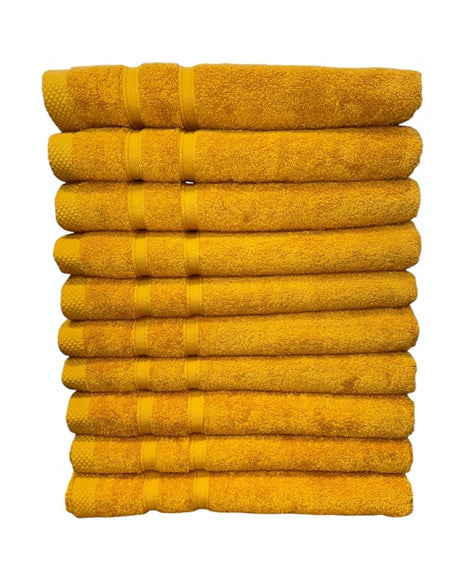 Hotel handdoeken okergeel - 10 stuks