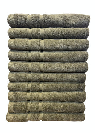 Hotel handdoeken olijfgroen - 10 stuks