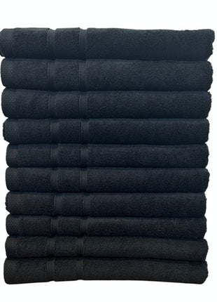 Hotel handdoeken zwart - 10 stuks