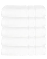 Hotel badhanddoeken wit - 5 stuks