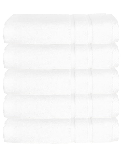 Hotel badhanddoeken wit - 5 stuks