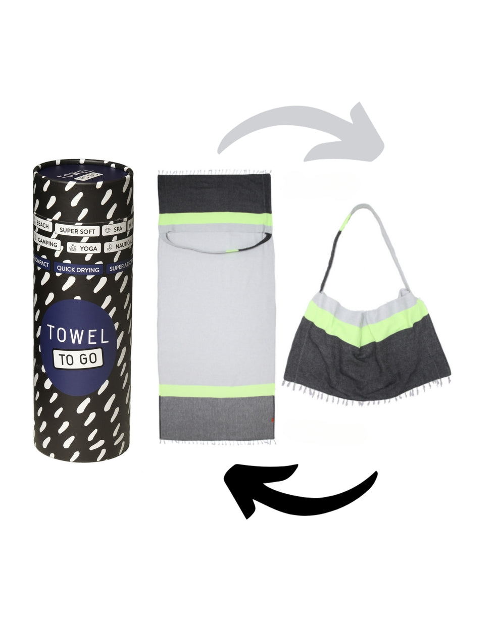 Neon 2-in-1 hamamtas grijs/zwart