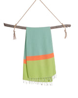 Neon hamamdoek blauw/groen