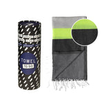 Neon hamamdoek zwart/grijs