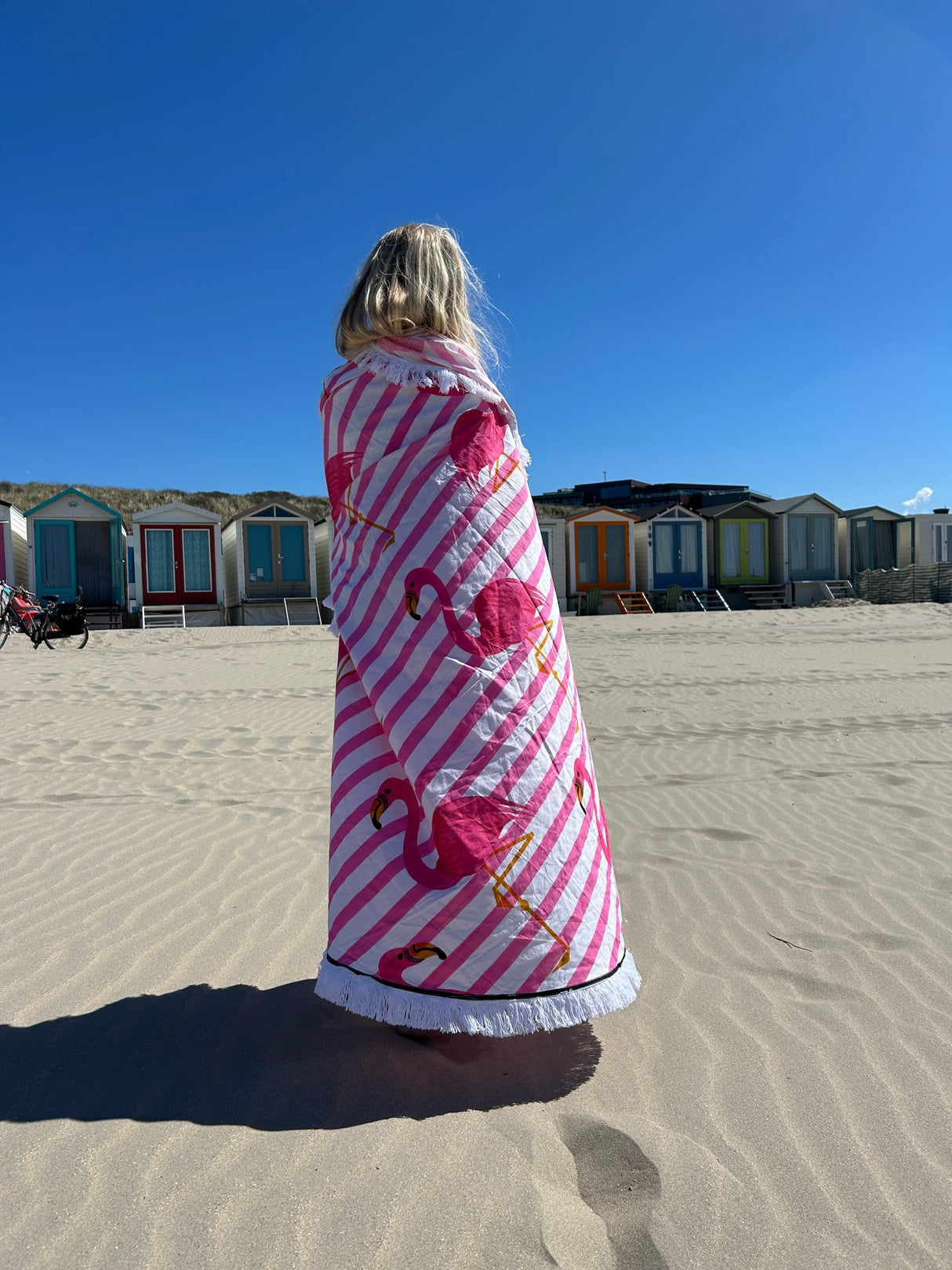Ronde handdoek Flamingo Roze