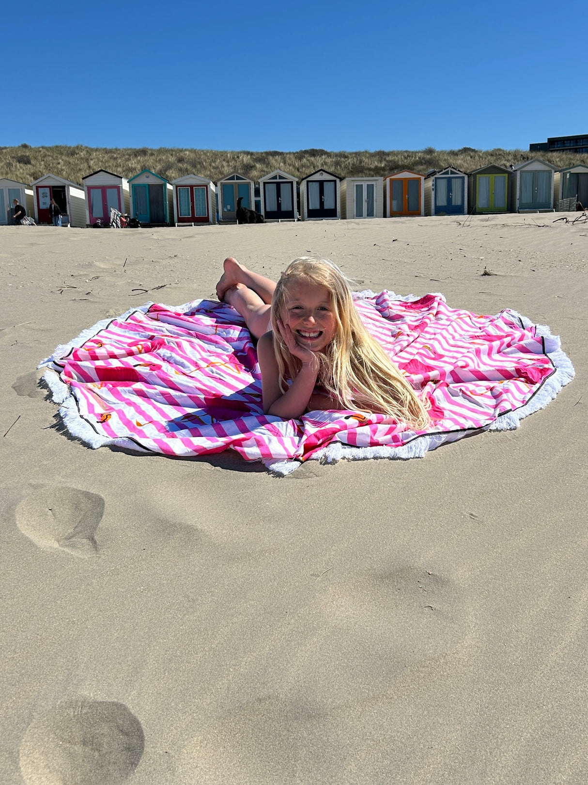 Ronde handdoek Flamingo Roze