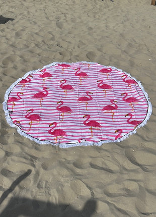 Ronde handdoek Flamingo Roze