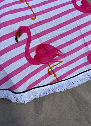 Ronde handdoek Flamingo Roze