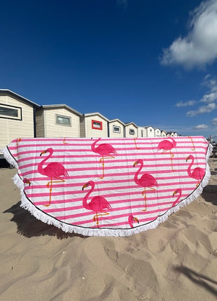Ronde handdoek Flamingo Roze
