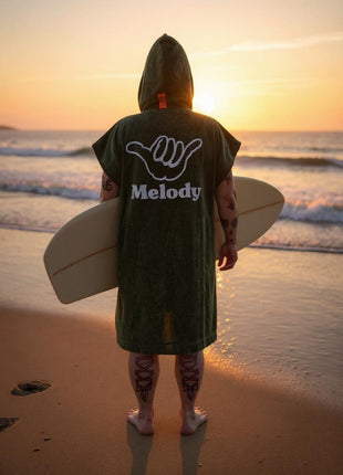Shaka Surfponcho mit Aufdruck