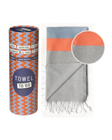 Neon hamamdoek blauw/grijs