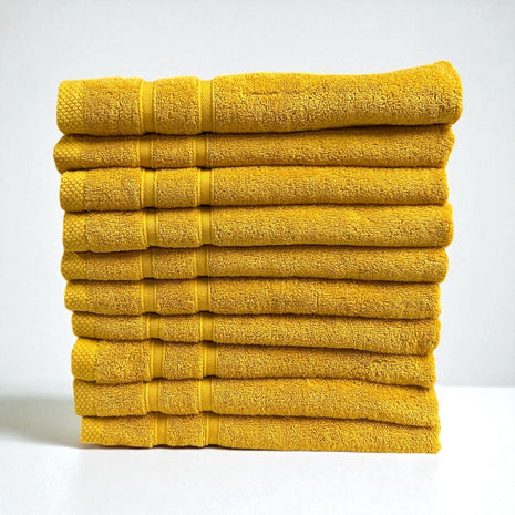 Hotel handdoeken okergeel - 10 stuks