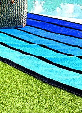 Velours strandhanddoek Happy Blue