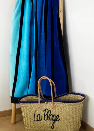 Velours strandhanddoek Happy Blue