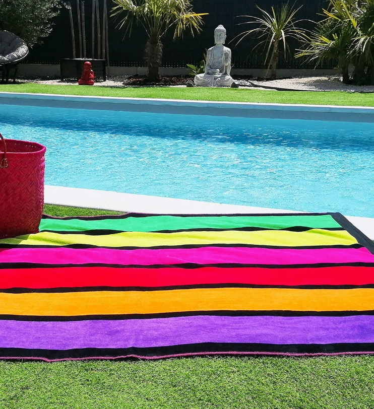Velours-Strandtuch Happy Fresh