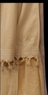 Walra hamamdoek met initialen