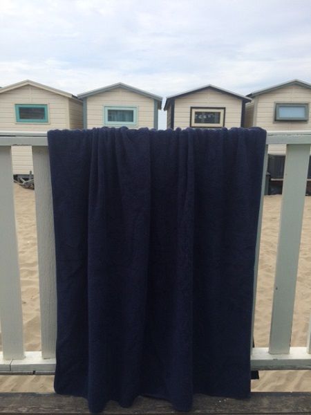 Luxe XXL strandlaken donkerblauw 100x200 cm - 500 gr/m2