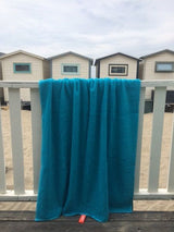 Luxe XXL strandlaken turquoise 100x200 cm - 500 gr/m2