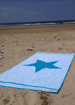 aquablauw ster strandlaken