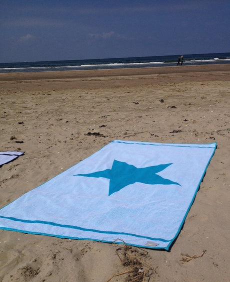aquablauw ster strandlaken