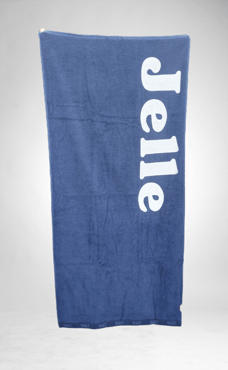 Badlaken badstof met print navy