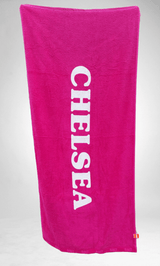 Badlaken fuchsia met xxl print