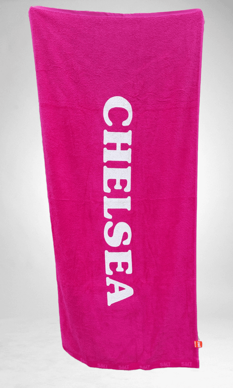 Badlaken fuchsia met xxl print