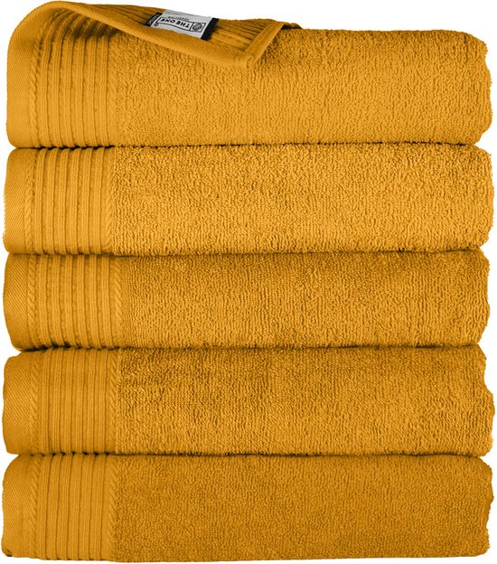 Classic badhanddoeken okergeel - 5 stuks