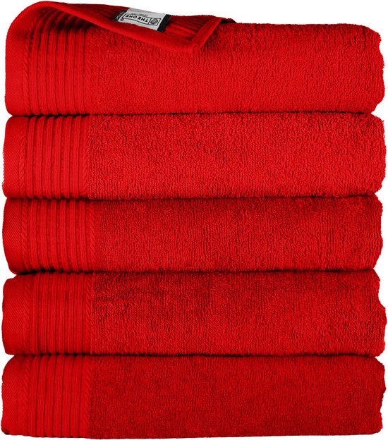 Classic badhanddoeken rood - 5 stuks
