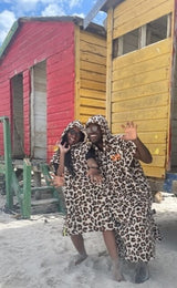 Badstof surfponcho panterprint