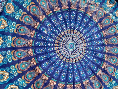 Detail Pauw blauw